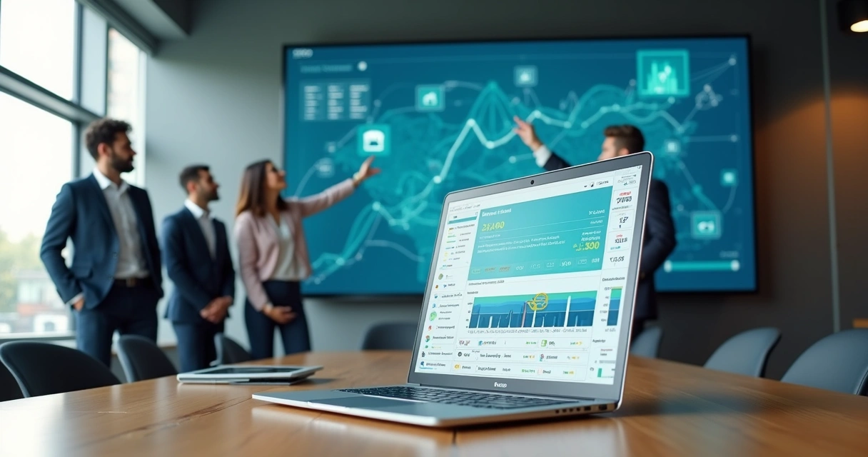 Dashboard digital mostrando enriquecimento de dados de clientes em prospecção B2B