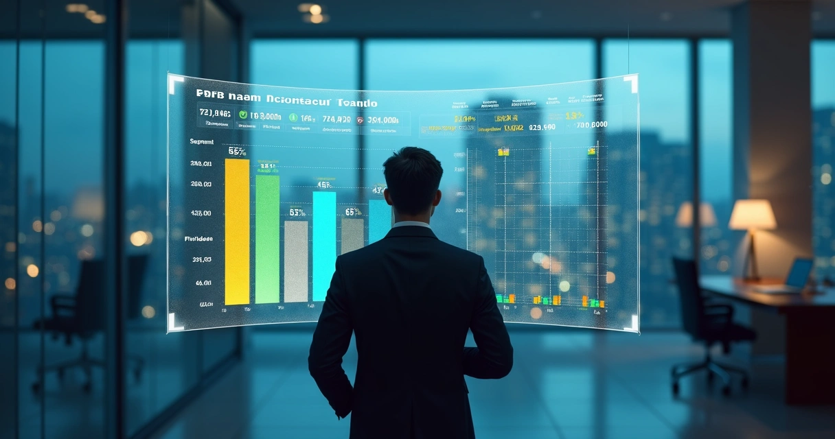 Gestor de vendas analisando painel digital com ticket médio e prioridades de leads B2B 